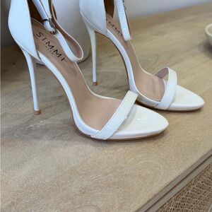 Simmi White Strappy Heels